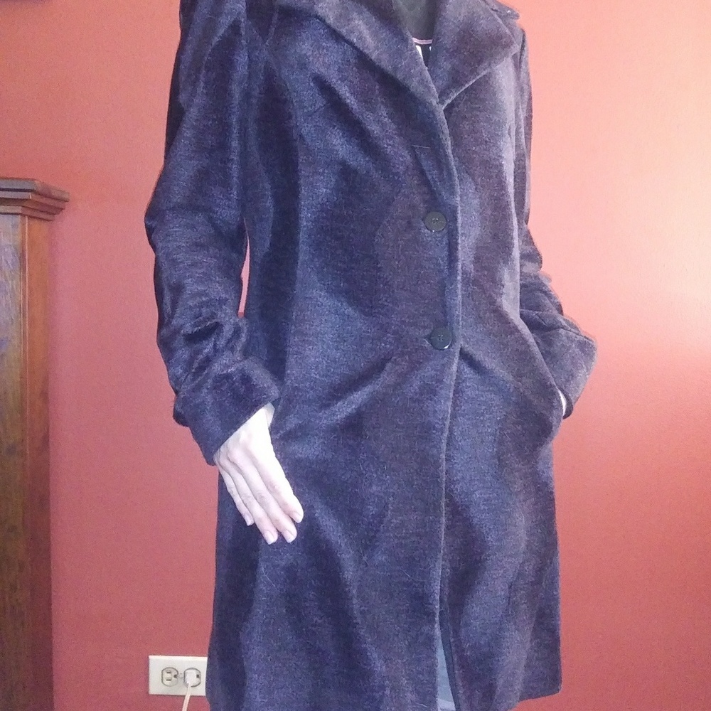 Goth Purple Wave Pattern Jacket Coat sm